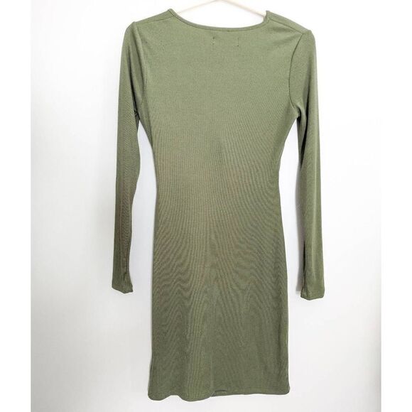 BCBG Paris Women's Knit Rib Dress Loden Green - Picture 4 of 9